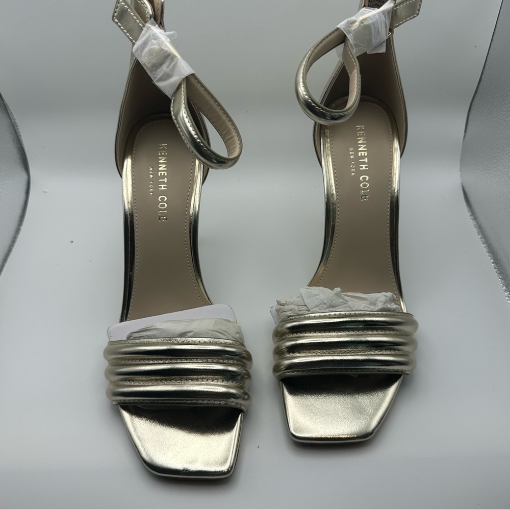 Kenneth Cole Shiny Gold Hart Sandals